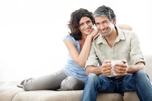 Couple having coffee